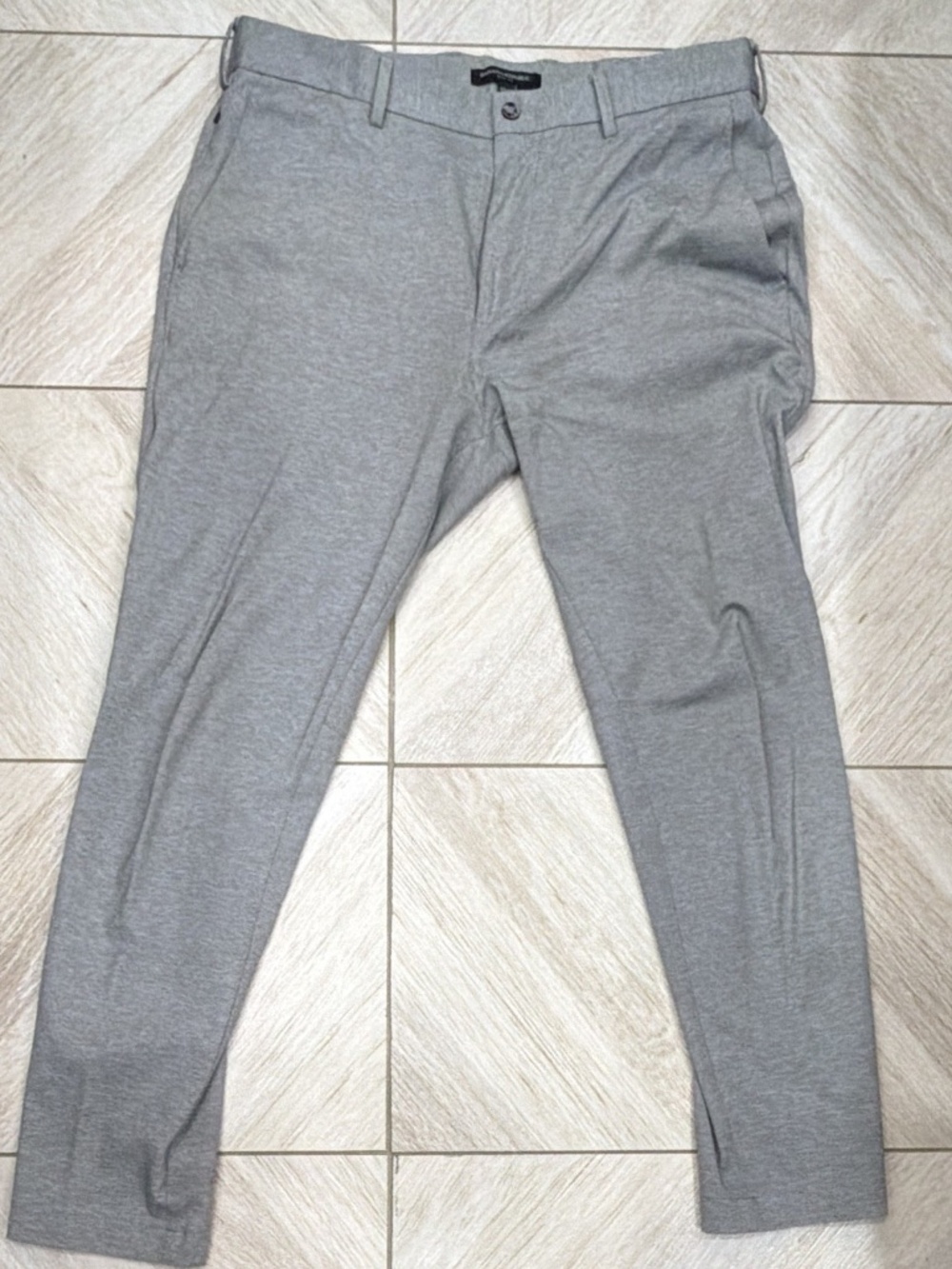 Banana Republic Men's Slim Fit Chino Pants 33W Gray Stretch Cotton Blend